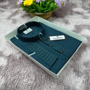 প্রিমিয়াম পাঞ্জাবি - গাঢ় নীলচে সবুজ